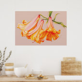 "Lilies" - botanische poster (Keuken)
