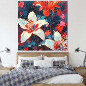 Lilies Canvas Afdruk (Insitu (Slaapkamer))