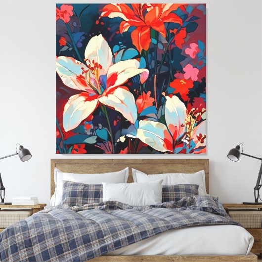 Lilies Canvas Afdruk (Insitu (Slaapkamer))
