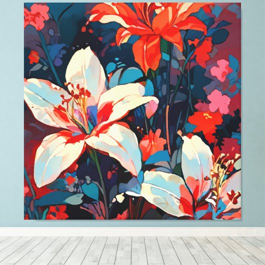 Lilies Canvas Afdruk (Insitu (Houten vloer))