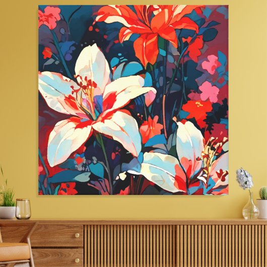 Lilies Canvas Afdruk (Insitu (Woonkamer))