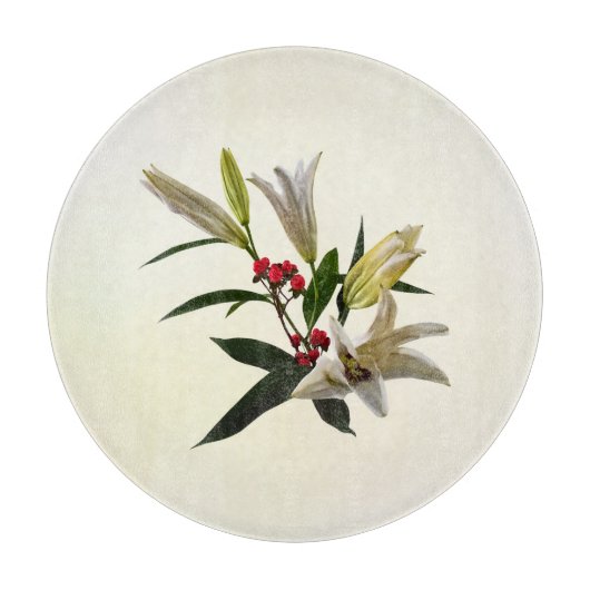 Lilies en Berries Snijplank (Voorkant)