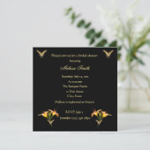 Lilies en Butterflies bridal doucheuitnodiging Kaart (Staand voorkant)