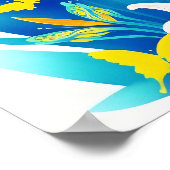 Lilies en gele vlinders poster (Hoek)