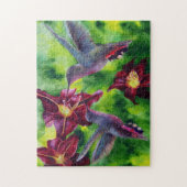 Lilies en Humming Bird Puzzle Legpuzzel (Verticaal)