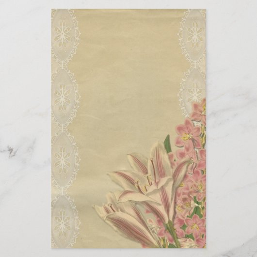 Lilies en Lace Briefpapier (Voorkant)