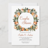 Lilies en Oranje Floral Couples Shower Invitation Kaart (Voorkant)