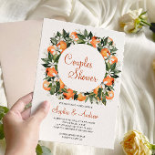 Lilies en Oranje Floral Couples Shower Invitation Kaart