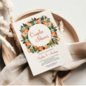 Lilies en Oranje Floral Couples Shower Invitation Kaart