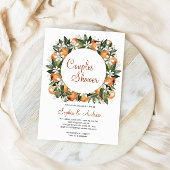 Lilies en Oranje Floral Couples Shower Invitation Kaart