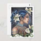 Lilies en parels briefkaart (Voorkant / Achterkant)