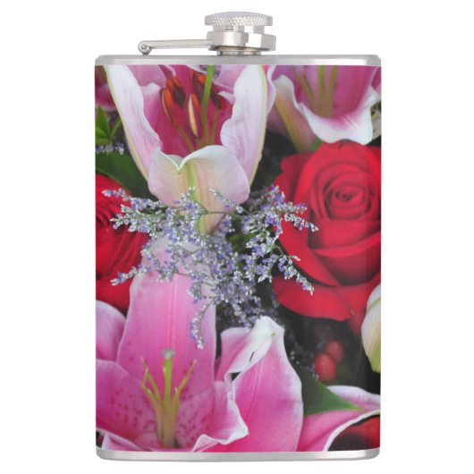 Lilies en rozen heupfles (Voorkant)