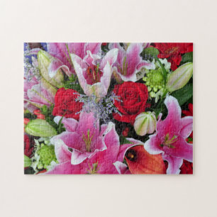 Lilies en rozen legpuzzel