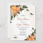 Lilies en Sinaasappel Floral Baby shower Kaart (Voorkant)