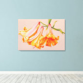 Lilies fijne kunst botanische canvasprint groot canvas afdruk (Insitu (Houten vloer))