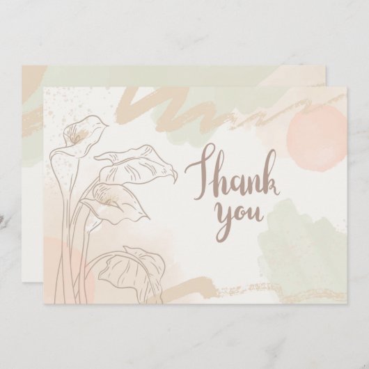 Lilies Flat Dankkaart Bedankkaart (Voorkant / Achterkant)