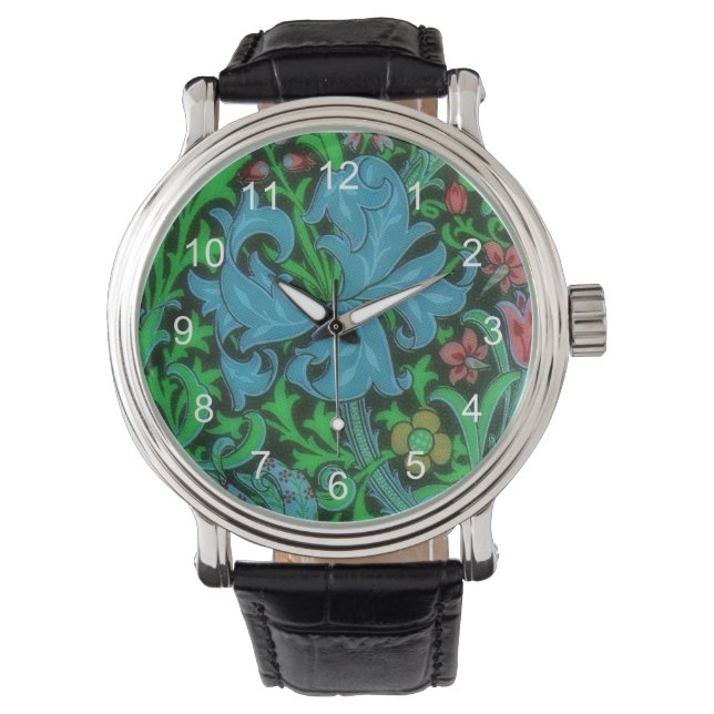 Lilies  Floral Pattern Horloge (Voorkant)