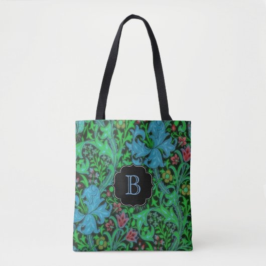 Lilies Floral Pattern met Monogram Tote Bag (Voorkant)
