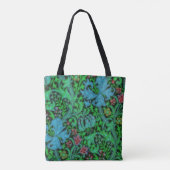 Lilies Floral Pattern met Monogram Tote Bag (Achterkant)