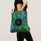 Lilies Floral Pattern met Monogram Tote Bag (Dichtbij)