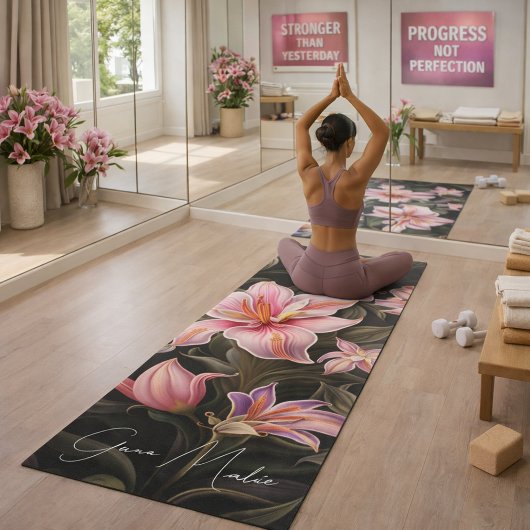 Lilies Floral Yoga Mat