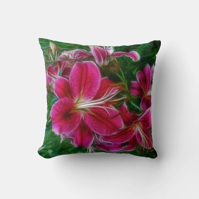 Lilies - Garden Flowers Flora Art Gifts Kussen (Voorkant)