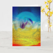 Lilies hart, abstract surrealistisch kunstwerk kaart (Gele Bloem)