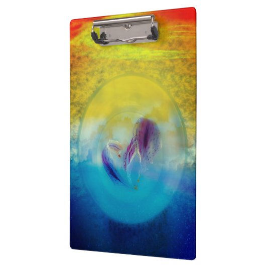 Lilies hart, abstract surrealistisch kunstwerk klembord (Links)