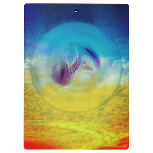 Lilies hart, abstract surrealistisch kunstwerk klembord (Achterkant)