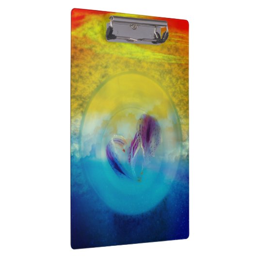 Lilies hart, abstract surrealistisch kunstwerk klembord (Rechts)