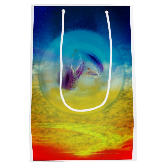 Lilies hart, abstract surrealistisch kunstwerk medium cadeauzakje (Achterkant)