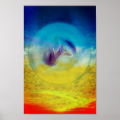 Lilies hart, abstract surrealistisch kunstwerk poster (Voorkant)