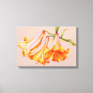 "Lilies" hoogwaardige botanische canvasprint mediu Canvas Afdruk