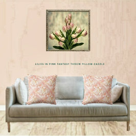 Lilies in roze fantasy kussen