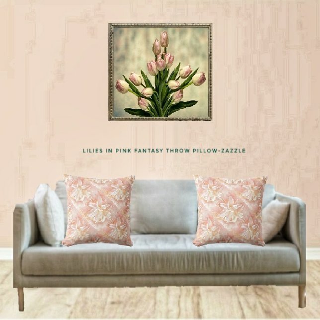 Lilies in roze fantasy kussen (Creator heeft geüpload)