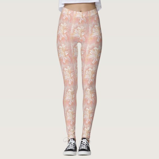 Lilies in roze fantasy leggings (Voorkant)