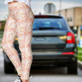 Lilies in roze fantasy leggings