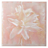 Lilies in roze fantasy tegeltje (Voorkant)
