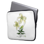 Lilies Laptop Sleeve (Voorkant Links)