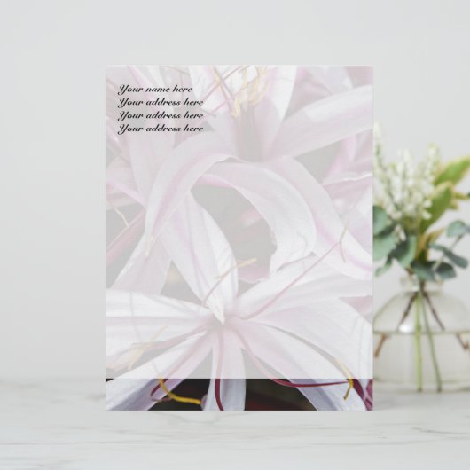 Lilies Letterhead Design Custom Briefhoofd (Staand voorkant)