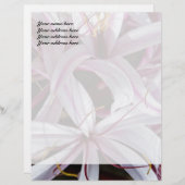 Lilies Letterhead Design Custom Briefhoofd (Voorkant / Achterkant)