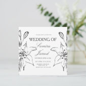 Lilies Line Art Ink Sketch Wedding (Staand voorkant)