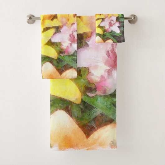 Lilies Love and Light Waterverf Bad Handdoek (Insitu)