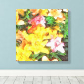 Lilies Love and Light Waterverf Canvas Afdruk (Insitu (Houten vloer))