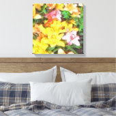 Lilies Love and Light Waterverf Canvas Afdruk (Insitu (Slaapkamer))