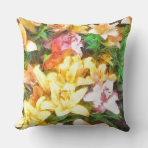 Lilies Love and Light Waterverf Kussen