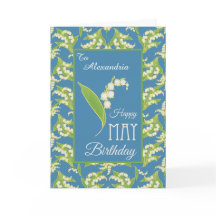 Lilies May Verjaardag Kaart om te personaliseren, 