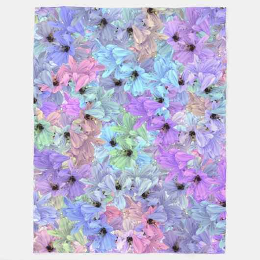 Lilies met bijen fleece deken (Voorkant)