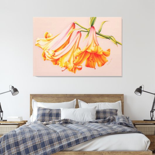Lilies met fijne kunsten botanische canvasafdruk g canvas afdruk (Insitu (Slaapkamer))