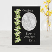 Lilies Moederdag Fotokaart, zwart: allemaal Kaart (Gele Bloem)